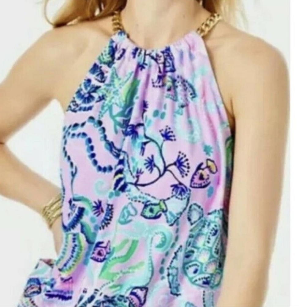 NWT Lilly Pulitzer Bowen Top Lilac Fressi Mermaid for You Size Small